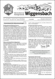 Titelseite des Wochenblatts Wiggensbach