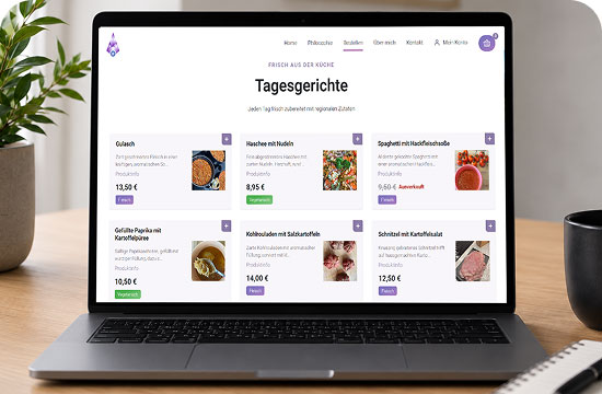 Bild von einem Webshop auf einem Labtop