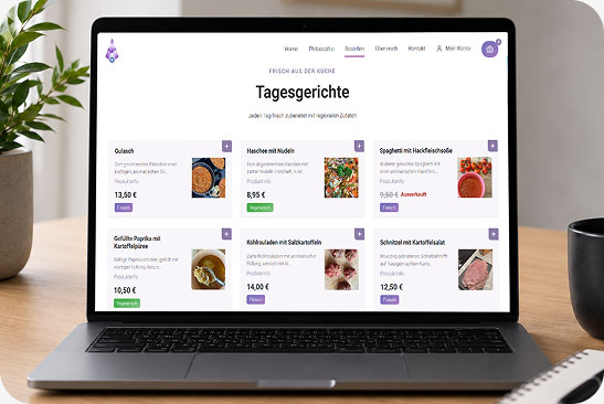 Bild von Webshop auf einem Labtop