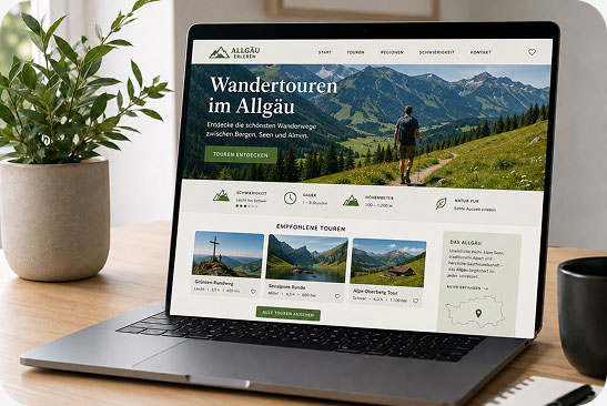 Bild von erstellter Website